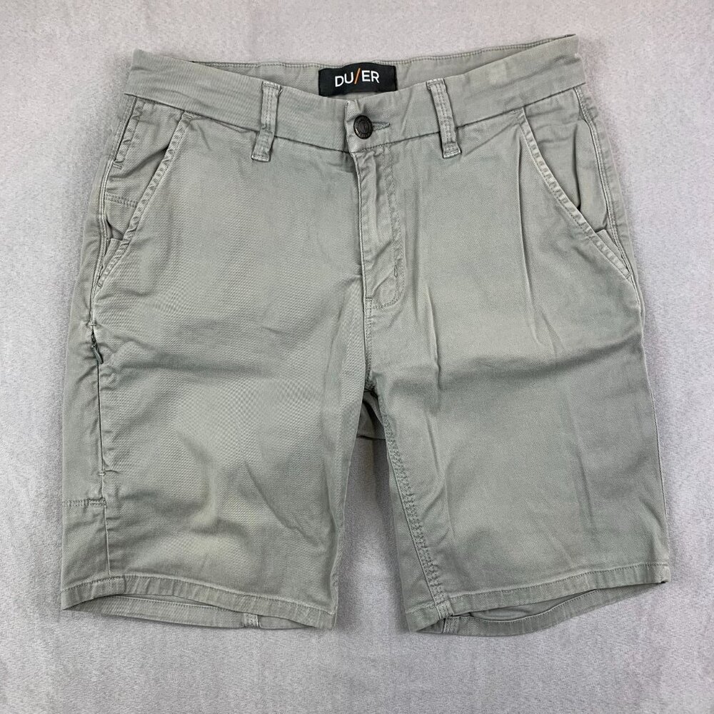 DU/ER Mens Shorts 31 Titanium Gray Chino Live Lite Free Journey Cotton Stretch